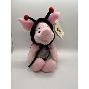 Walt Disney World - 1999 Ladybug‎ Piglet - Bean Bag - With Tag - Vintage - 12"